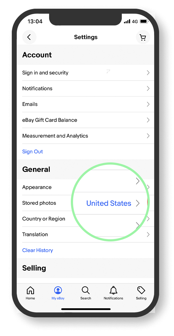 Country or Region United States 누르기